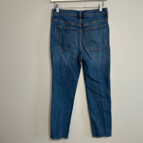 J. Crew High Rise Essential Straight Blue Denim Jeans Women’s Size 27” - Picture 5 of 7
